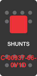 "SHUNTS"  Black Switch Cap single Red Lens ON-OFF